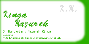 kinga mazurek business card